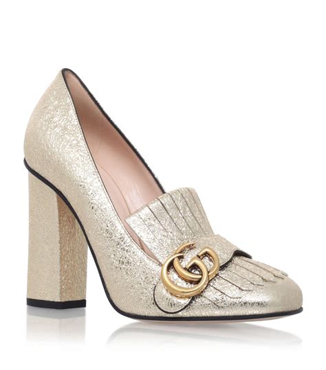 gucci gold heels
